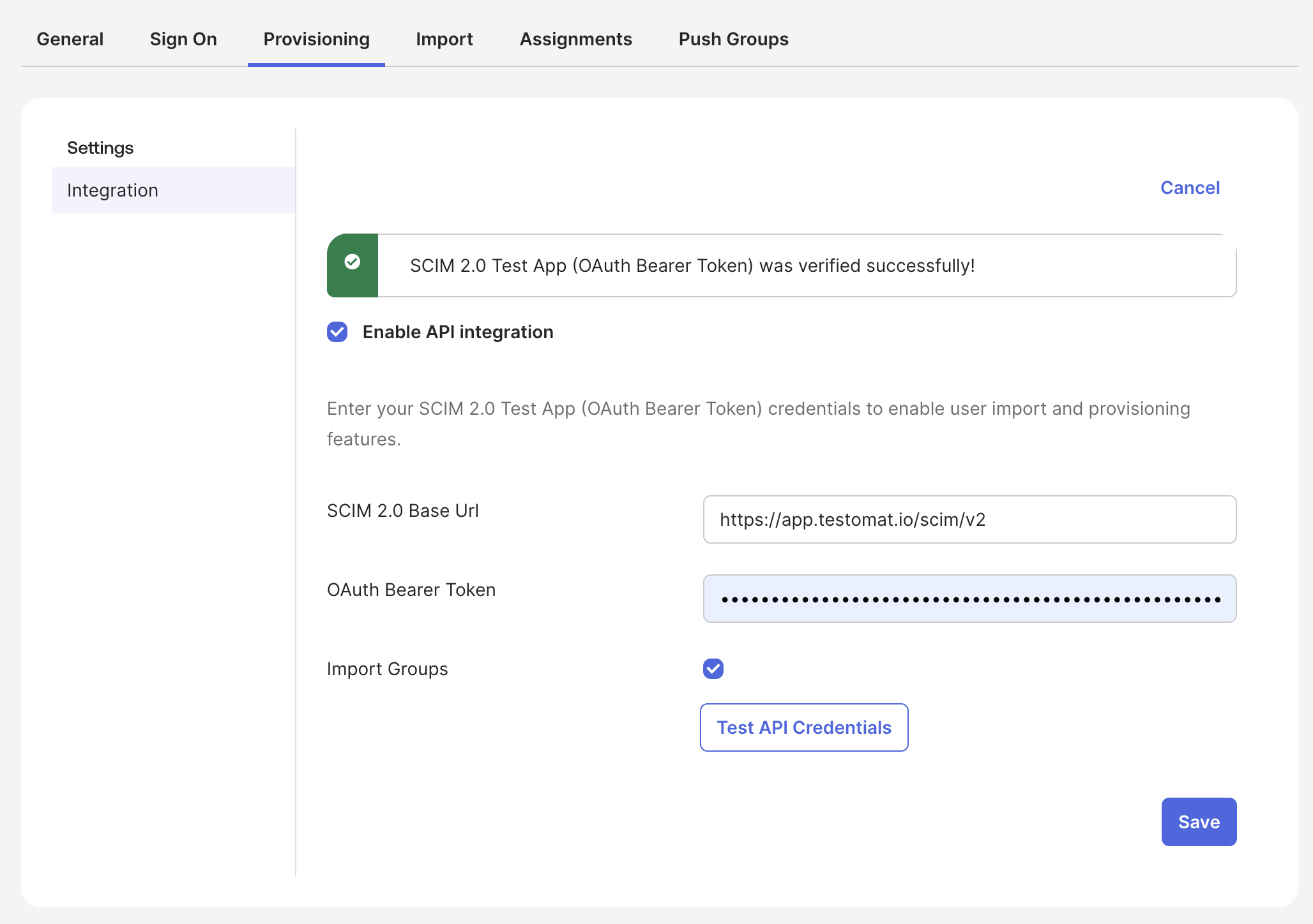 Testomatio - Okta SCIM Integration